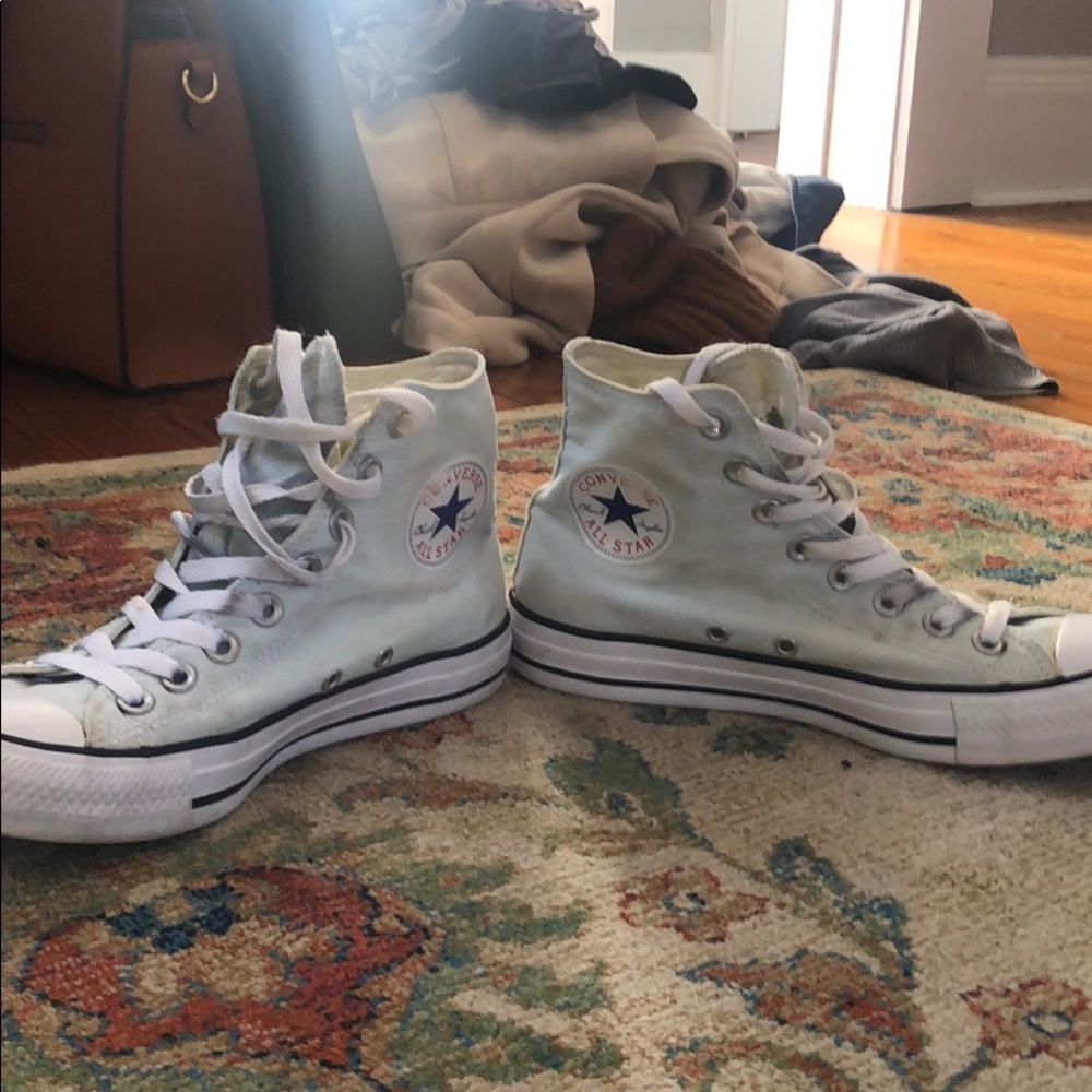 Baby Blue High Top Converse
